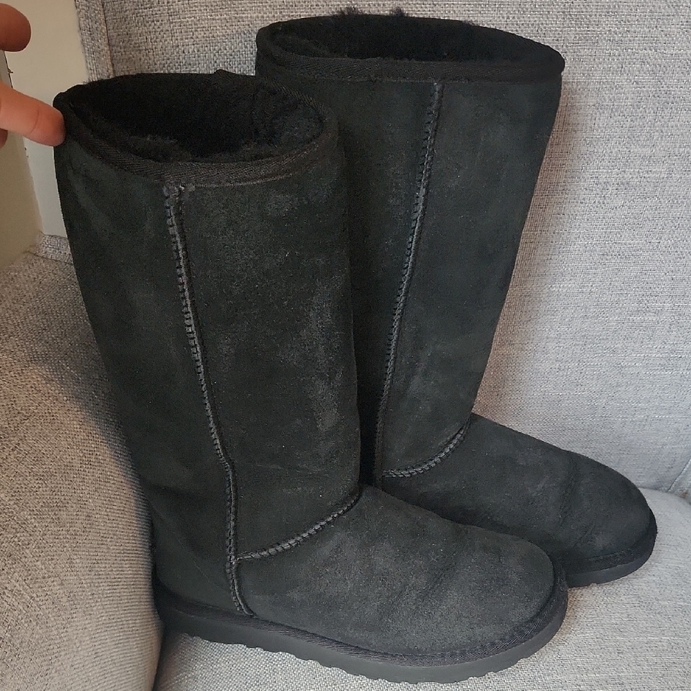 UGG Black Suede Tall Classic Boots